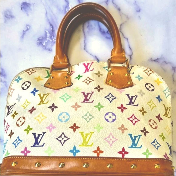 EUC Louis Vuitton MultiColor Murakami Alma w Vachetta - Picture 2 of 2